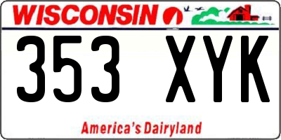 WI license plate 353XYK