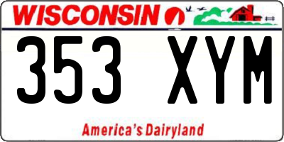 WI license plate 353XYM