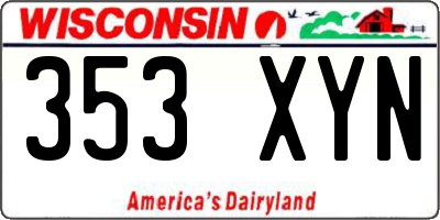 WI license plate 353XYN