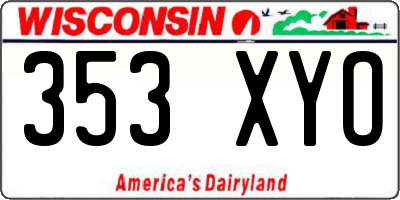 WI license plate 353XYO