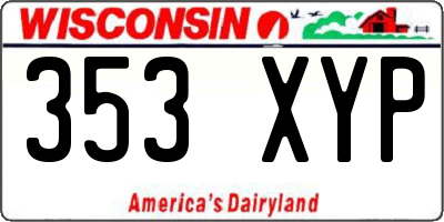 WI license plate 353XYP