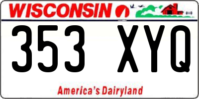 WI license plate 353XYQ