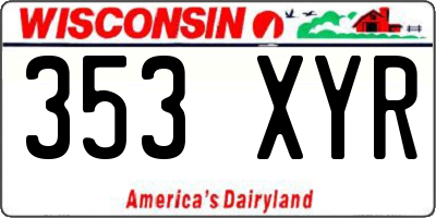 WI license plate 353XYR