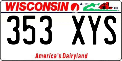 WI license plate 353XYS
