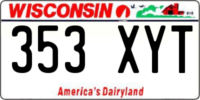 WI license plate 353XYT