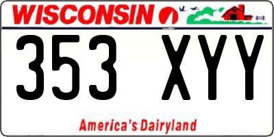 WI license plate 353XYY