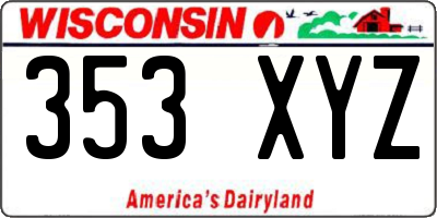 WI license plate 353XYZ