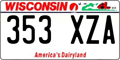 WI license plate 353XZA