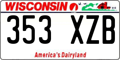 WI license plate 353XZB