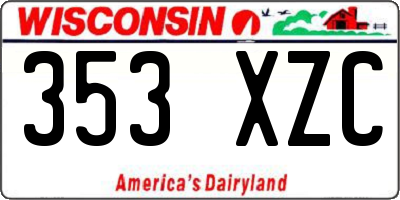 WI license plate 353XZC