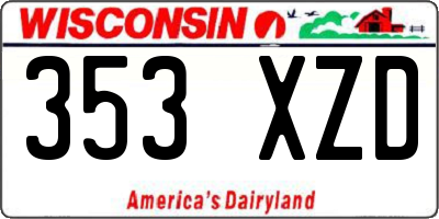 WI license plate 353XZD