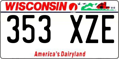WI license plate 353XZE