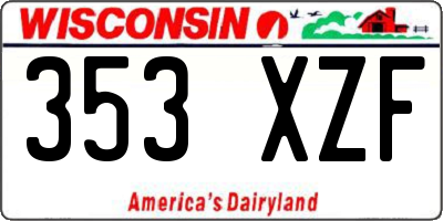 WI license plate 353XZF