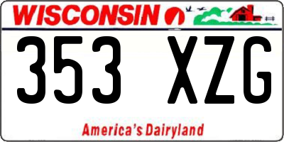 WI license plate 353XZG