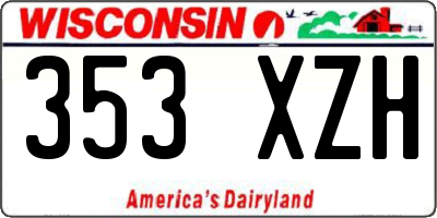 WI license plate 353XZH
