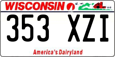 WI license plate 353XZI