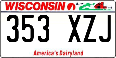 WI license plate 353XZJ
