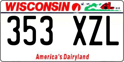 WI license plate 353XZL