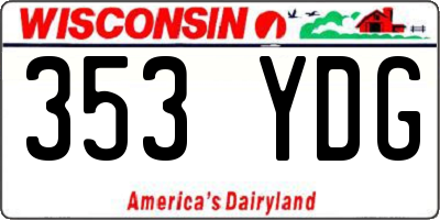 WI license plate 353YDG