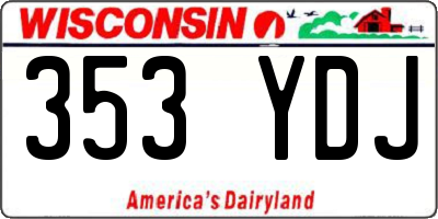 WI license plate 353YDJ