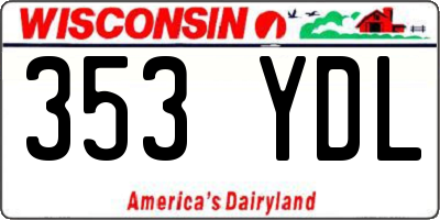 WI license plate 353YDL