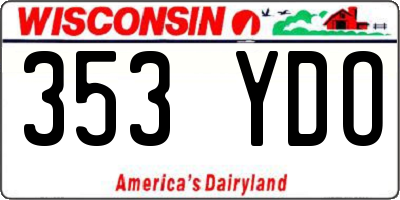 WI license plate 353YDO