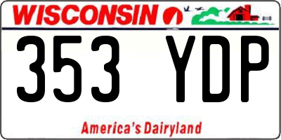 WI license plate 353YDP