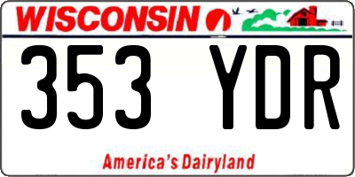 WI license plate 353YDR