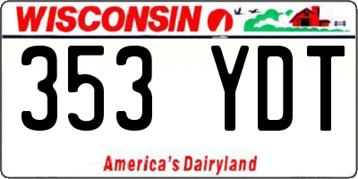 WI license plate 353YDT