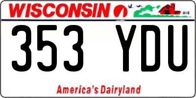 WI license plate 353YDU