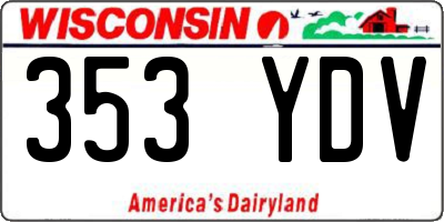 WI license plate 353YDV