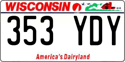 WI license plate 353YDY