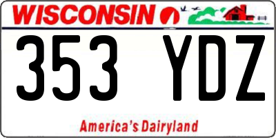 WI license plate 353YDZ