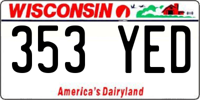 WI license plate 353YED
