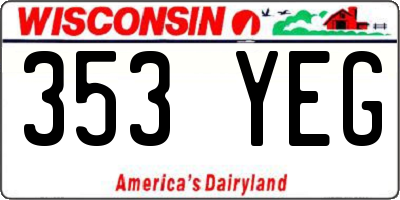 WI license plate 353YEG