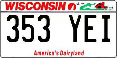 WI license plate 353YEI
