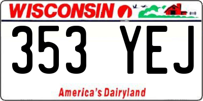 WI license plate 353YEJ