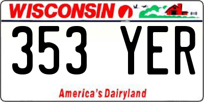 WI license plate 353YER