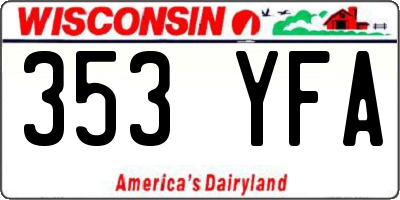 WI license plate 353YFA