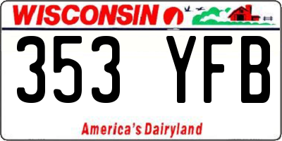 WI license plate 353YFB