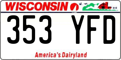 WI license plate 353YFD