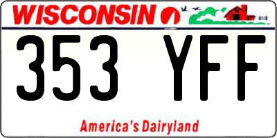 WI license plate 353YFF