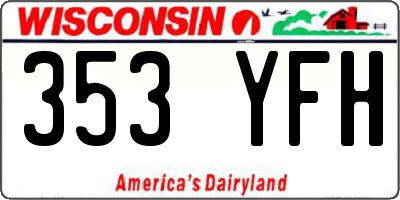 WI license plate 353YFH