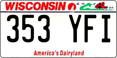 WI license plate 353YFI