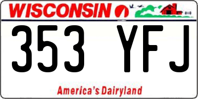 WI license plate 353YFJ