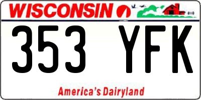 WI license plate 353YFK