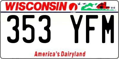 WI license plate 353YFM