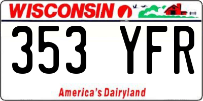 WI license plate 353YFR