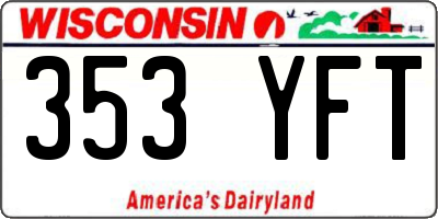 WI license plate 353YFT