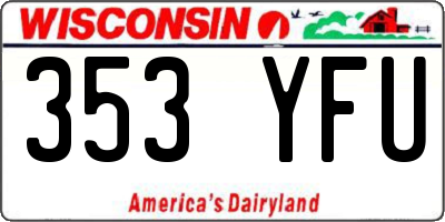 WI license plate 353YFU